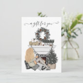 Black Gingham Kariert Corporate Christmas Tree (Stehend Vorderseite)