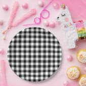Black Gingham Karo Pattern Holiday Paper Teller (Party)