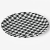 Black Gingham Karo Pattern Holiday Paper Teller (Schrägansicht)