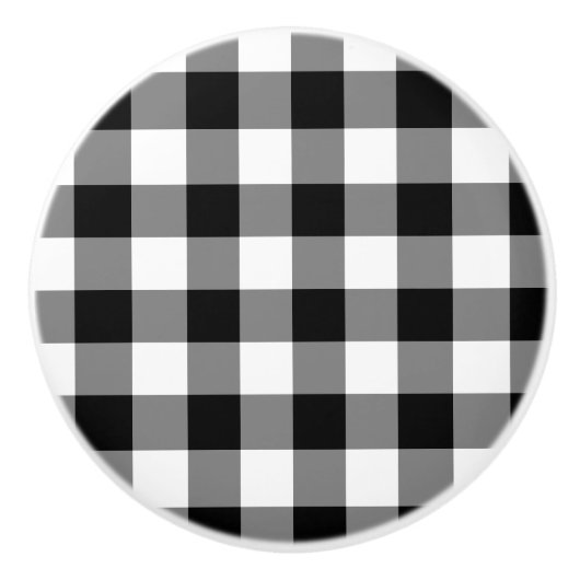 Black Gingham Keramikknauf (Vorderseite)