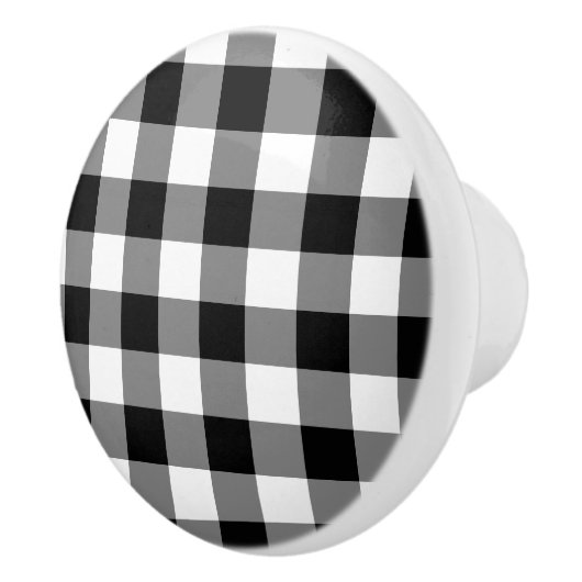 Black Gingham Keramikknauf (Rechts)