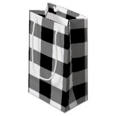 Black Gingham Kleine Geschenktüte (Vorderseite Schrägansicht)
