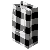Black Gingham Kleine Geschenktüte (Rückseite Schrägansicht)