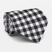 Black Gingham Krawatte (Gerollt)