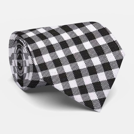 Black Gingham Krawatte (Gerollt)