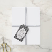 Black Gingham Little Boo Ghost Baby Shower Favors Geschenkanhänger (Mit Garn)