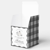 Black Gingham Little Boo Ghost Baby Shower Gable Geschenkschachtel (Geöffnet)