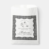 Black Gingham Little Boo Ghost Birthday Dessert Geschenktütchen (Vorderseite)