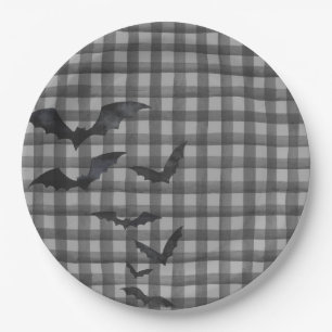 Black Gingham Little Boo Ghost Birthday Dessert Pappteller