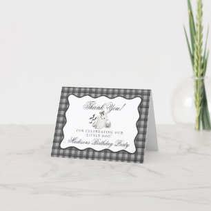 Black Gingham Little Boo Ghost Birthday Vielen Dan Dankeskarte