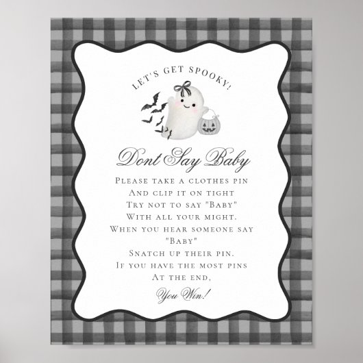 Black Gingham Little Boo Ghost Dont Say Baby Game Poster (Vorne)