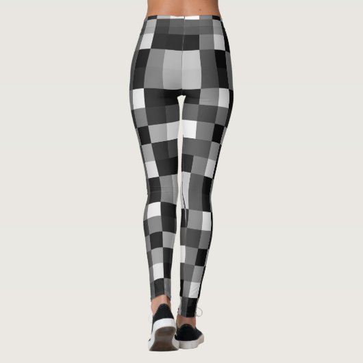 Black Gingham Mosaic Leggings (Rückseite)