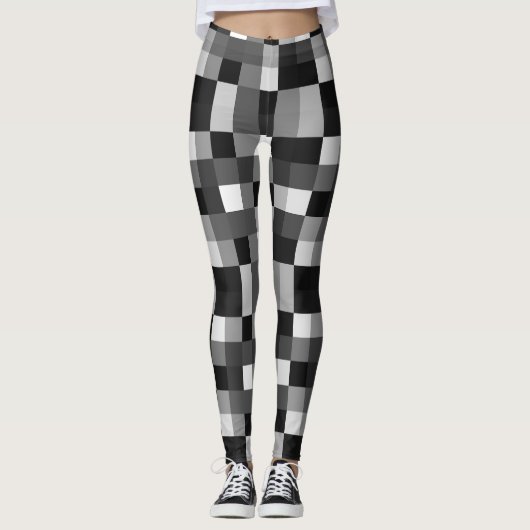Black Gingham Mosaic Leggings (Vorderseite)