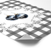 Black Gingham Ornament Poster (Ecke)