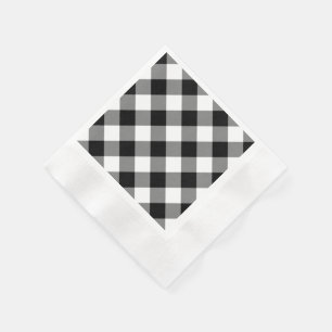 Black Gingham Pattern Serviette
