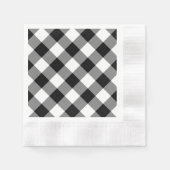 Black Gingham Pattern Serviette (Vorderseite)