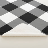 Black Gingham Pattern Sherpadecke (3/4)