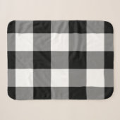 Black Gingham Pattern Sherpadecke (Vorderseite (Horizontal))