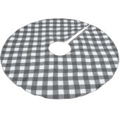 Black Gingham Polyester Weihnachtsbaumdecke (Schrägansicht)