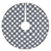 Black Gingham Polyester Weihnachtsbaumdecke (Vorderseite)