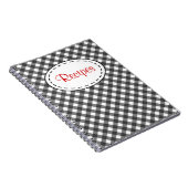 Black Gingham Recipe Notebook Notizblock (Rechte Seite)