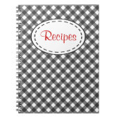 Black Gingham Recipe Notebook Notizblock (Vorderseite)