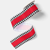Black Gingham Satin Ribbon Satinband (Rückseite)