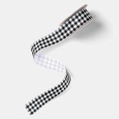 Black Gingham Satin Ribbon Satinband (Rückseite)