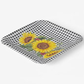 Black Gingham Sunflower Gastgeschenk Classic Pappteller (Gewinkelt)