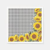 Black Gingham Sunflowers Bridal oder Baby Dusche Serviette (Vorderseite)