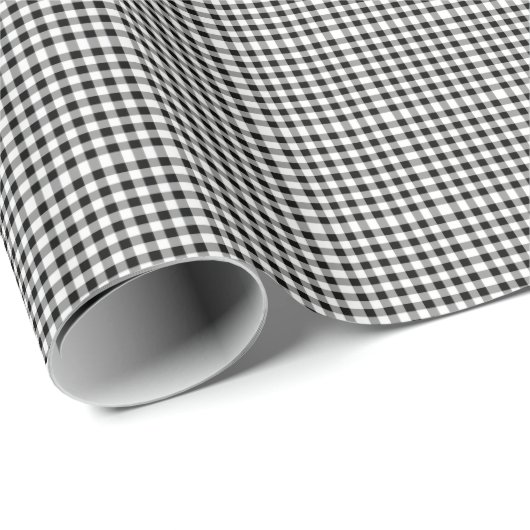Black Gingham Wrapping Paper Geschenkpapier (Rolleneckpunkt)