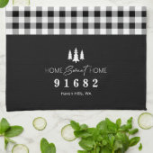 Black Gingham Zuhause Sweet Zuhause Custom Zip Cod Geschirrtuch (Gefaltet)