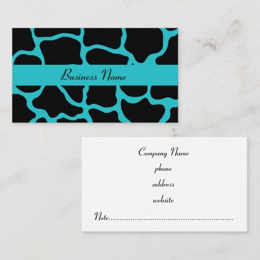 Black Giraffe Business Card Visitenkarte (Vorne/Hinten)