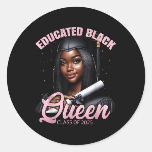 Black Girl Abschluss Hbcu Senior Melanin Pink Cl Runder Aufkleber