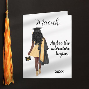 Black Girl Abschluss Moderne Glückwunsch Grad Karte