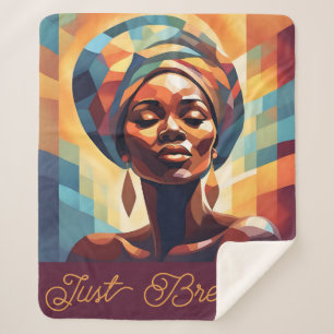 Black Girl Afrikanische Amerikanerin "Just Breathe Sherpadecke