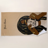 Black Girl Afro American Woman InspirationalQuote Strandtuch (Vorderseite)