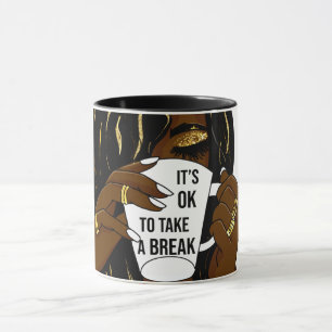 Black Girl Afro American Woman InspirationalQuote Tasse