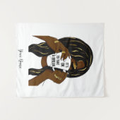 Black Girl Afro American Woman InspirationalQuote Wandteppich (Vorderseite (Horizontal))