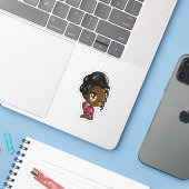 Black Girl Aufkleber (Laptop mit iPhone)