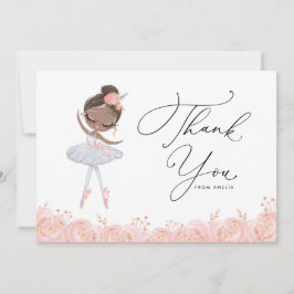 Black Girl Ballerina in weißem Kleid Geburtstag Dankeskarte