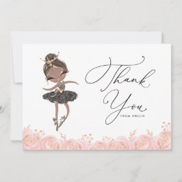 Black Girl Ballerina Schwarzes Kleid Geburtstag Dankeskarte