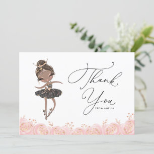 Black Girl Ballerina Schwarzes Kleid Geburtstag Dankeskarte