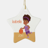 Black Girl Basketball Keramik Ornament (Rechts)