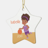 Black Girl Basketball Keramik Ornament (Links)