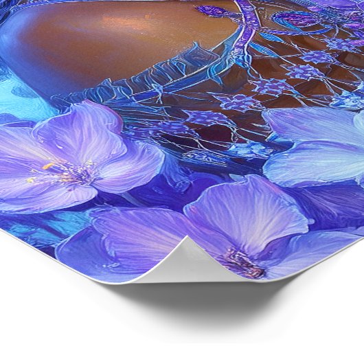 Black Girl Black Queen Fantasy Art Elf Goddess Poster (Ecke)