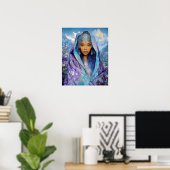 Black Girl Black Queen Fantasy Art Goddess Poster (Heimbüro)