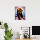 Black Girl Black Queen Fantasy Art Goddess Poster (Heimbüro)