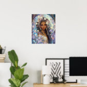 Black Girl Black Queen Fantasy Art Goddess Poster (Heimbüro)