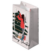 Black Girl Christmas Bag Kleine Geschenktüte (Vorderseite Schrägansicht)